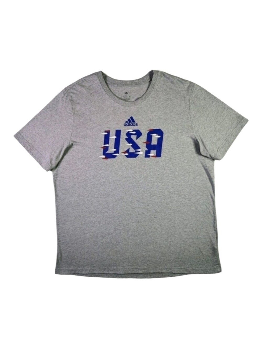 ADIDAS USA Soccer FIFA World Cup 2022 Qatar Graphic Tee Gray XL Retro Sportswear